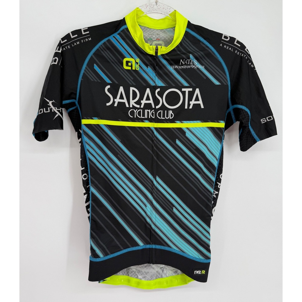Ale PR.R Sarasota Cycling Club Jersey Mens Medium Black Blue Neon Made in Italy